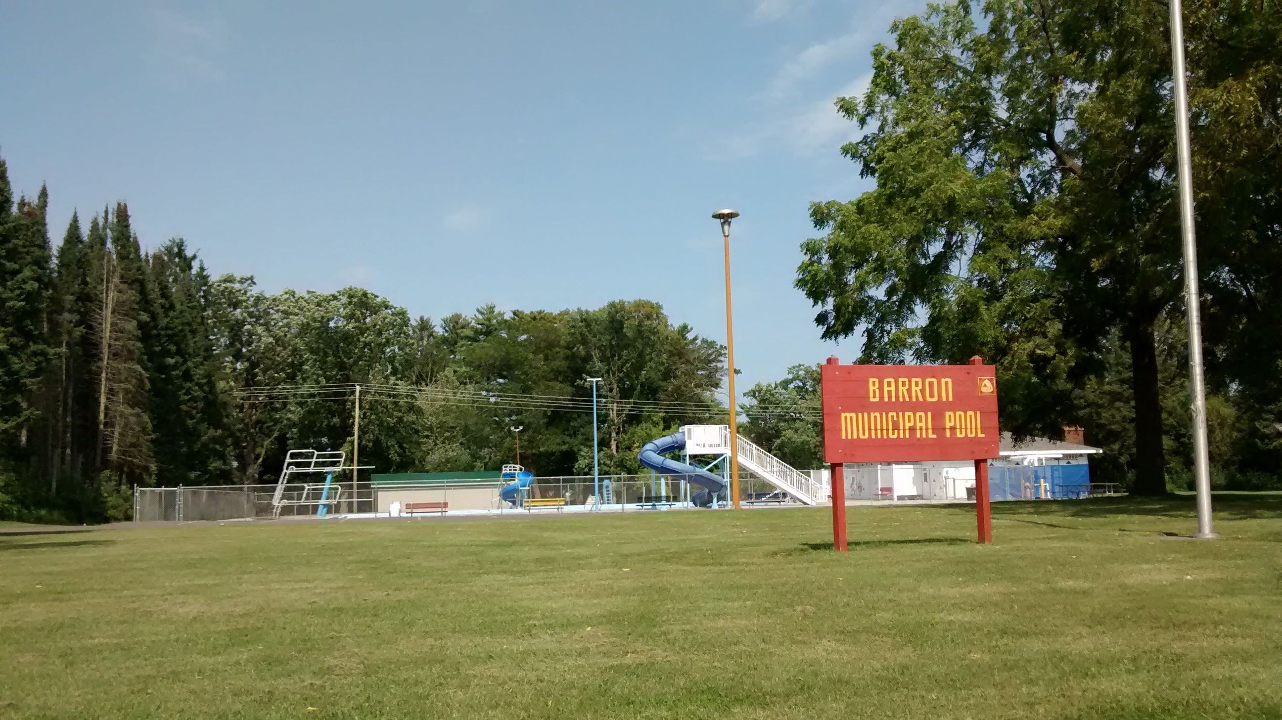 Municipal Swimming Pool - Pool and pool sign